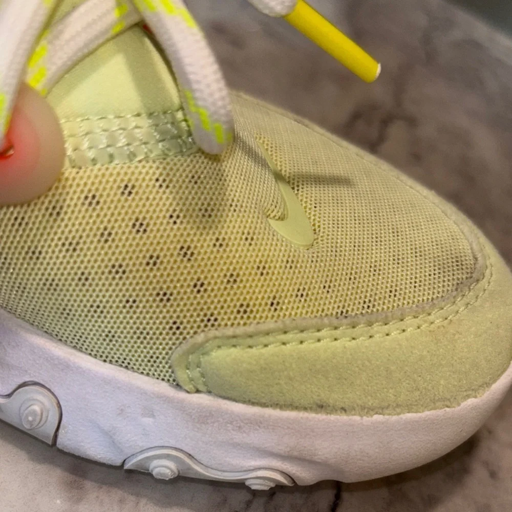 Nike Yellow and Blue React Sneakers Dynamic Design